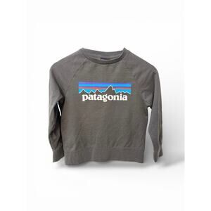 Patagonia Organic Cotton Logo Sweatshirt Gray Crewneck Mens S